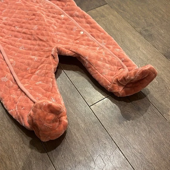 Nordstrom Baby Bunting Quilted Burnt Orange Desert Dottie Print Size 9 Months - Picture 3 of 9